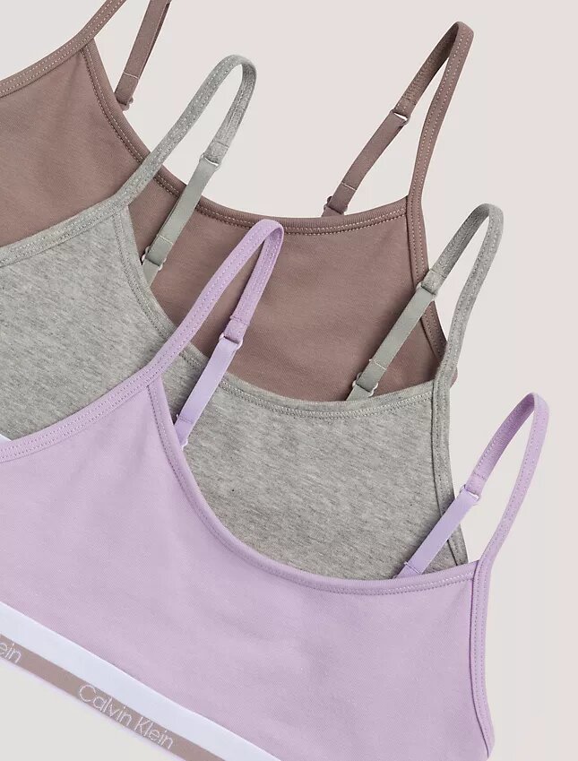 3er-Pack kurze Bralettes aus Cotton Stretch für Mädchen 3er-Pack kurze Bralettes aus Cotton Stretch für Mädchen