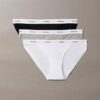 3er-Pack String-Bikini aus Cotton Stretch-Rippstoff