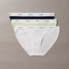 3er-Pack String-Bikini aus Cotton Stretch-Rippstoff