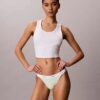 3er-Pack String-Bikini aus Cotton Stretch-Rippstoff