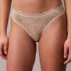 3er-Pack Thong aus Stretch-Microfiber mit Spitze
