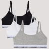 3er-Pack Unlined, kurze Bralettes aus Cotton Stretch für Mädchen 3er-Pack Unlined, kurze Bralettes aus Cotton Stretch für Mädchen