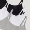 3er-Pack Unlined, kurze Bralettes aus Cotton Stretch für Mädchen 3er-Pack Unlined, kurze Bralettes aus Cotton Stretch für Mädchen