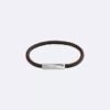 Abgeschrägtes Lederarmband mit ID-Plakette