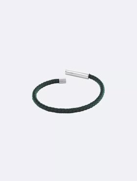 Abgeschrägtes Lederarmband mit ID-Plakette