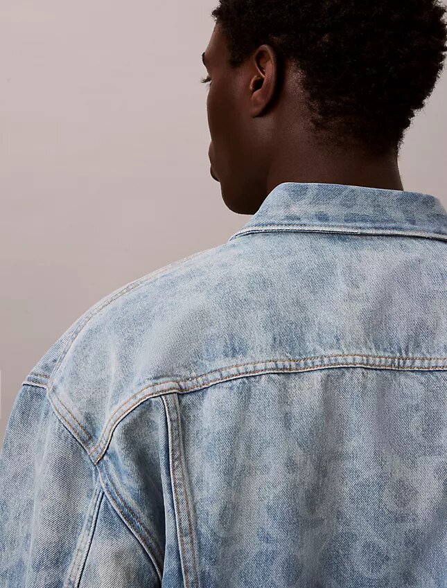 Allover-Monogram 90er-Jahre-Denim-Trucker Jacket Allover-Monogram 90er-Jahre-Denim-Trucker Jacket