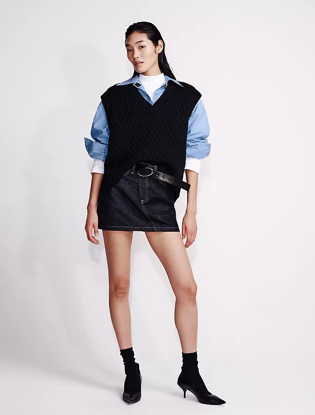 Asymmetrischer Minirock aus Denim Asymmetrischer Minirock aus Denim