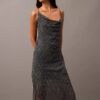 Asymmetrisches Maxikleid aus bedrucktem Chiffon