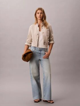 Baggy-Jeans mit niedrigem Bund und Logo