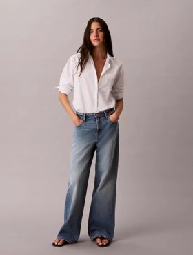 Baggy-Jeans mit niedriger Leibhöhe