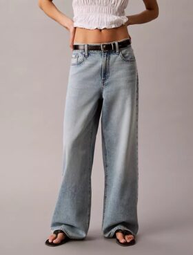 Baggy-Jeans mit niedriger Leibhöhe