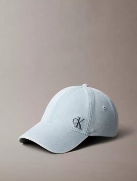 Baseballkappe aus gewaschenem Denim mit gesticktem Logo