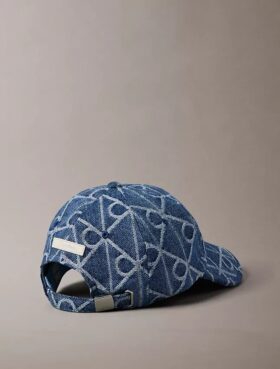 Baseballkappe mit durchgehendem Emblem-Logo aus Denim
