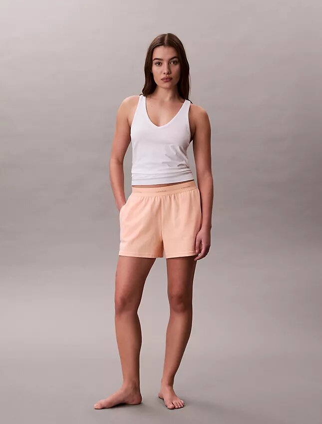 Baumwoll-Jersey-Schlafshorts mit Logo Baumwoll-Jersey-Schlafshorts mit Logo