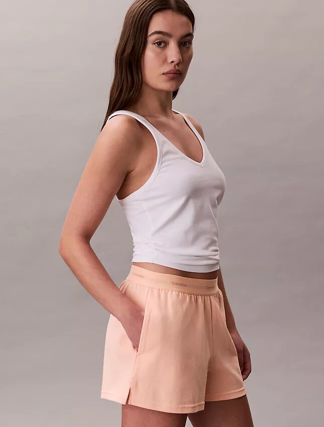 Baumwoll-Jersey-Schlafshorts mit Logo Baumwoll-Jersey-Schlafshorts mit Logo