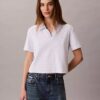 Baumwoll-Polo-Shirt mit konturierten Rippbündchen Baumwoll-Polo-Shirt mit konturierten Rippbündchen