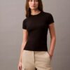 Baumwoll-T-Shirt mit Konturrippen Baumwoll-T-Shirt mit Konturrippen