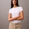 Baumwoll-T-Shirt mit Konturrippen Baumwoll-T-Shirt mit Konturrippen