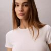 Baumwoll-T-Shirt mit Konturrippen Baumwoll-T-Shirt mit Konturrippen