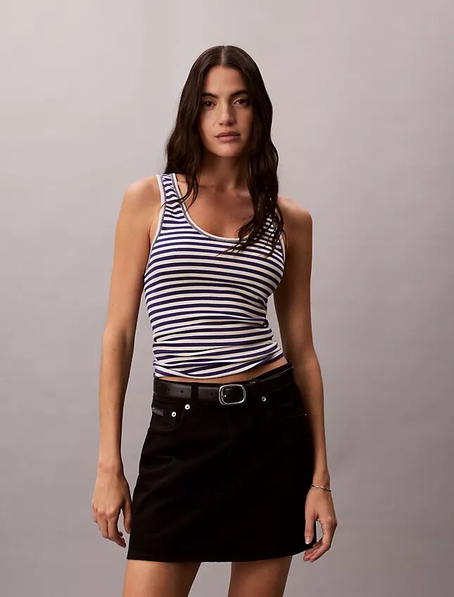 Baumwoll-Tanktop mit Konturrippbündchen Baumwoll-Tanktop mit Konturrippbündchen