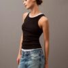 Baumwoll-Tanktop mit Konturrippbündchen Baumwoll-Tanktop mit Konturrippbündchen
