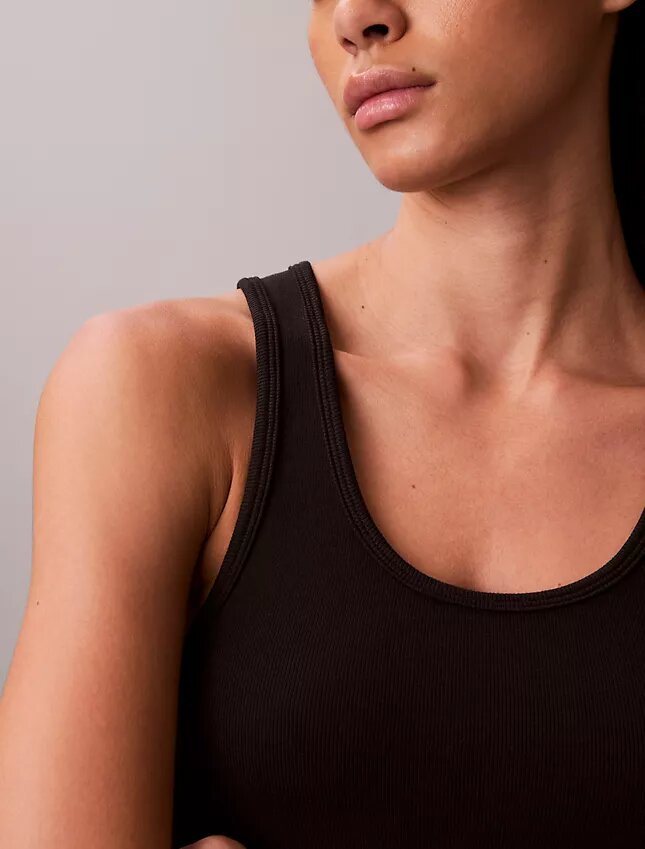 Baumwoll-Tanktop mit Konturrippbündchen Baumwoll-Tanktop mit Konturrippbündchen