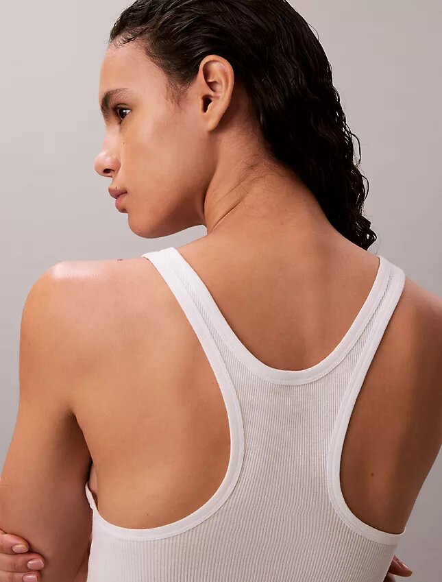 Baumwoll-Tanktop mit Konturrippbündchen Baumwoll-Tanktop mit Konturrippbündchen