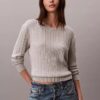 Baumwollpullover mit Zopfmuster Baumwollpullover mit Zopfmuster