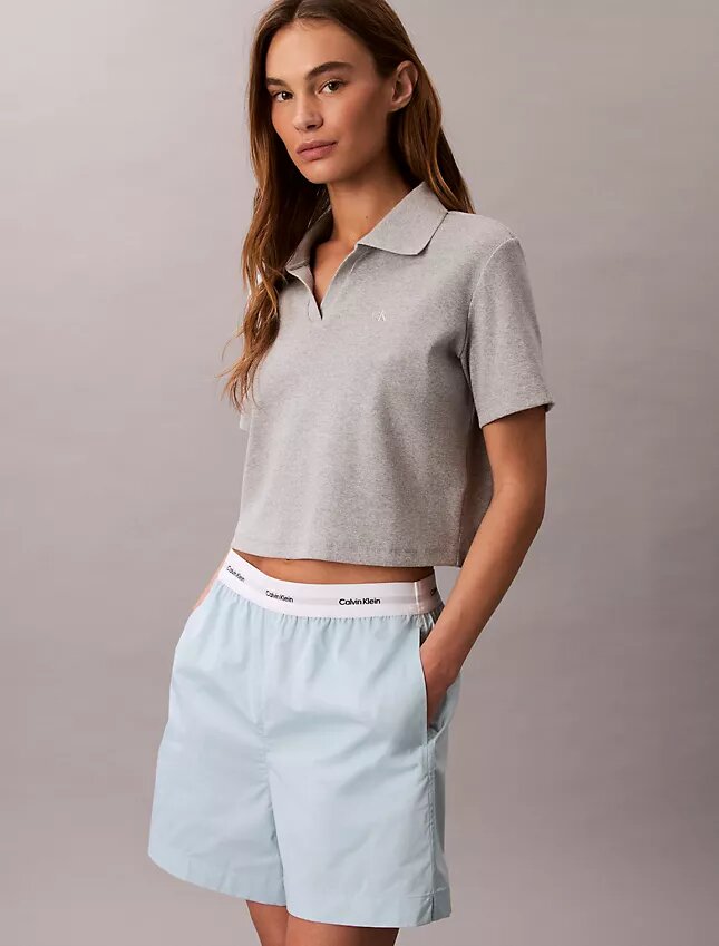 Baumwollshorts mit Logo-Bund Baumwollshorts mit Logo-Bund