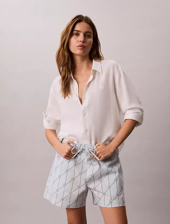 Bedruckte Shorts aus Baumwollpopeline Bedruckte Shorts aus Baumwollpopeline