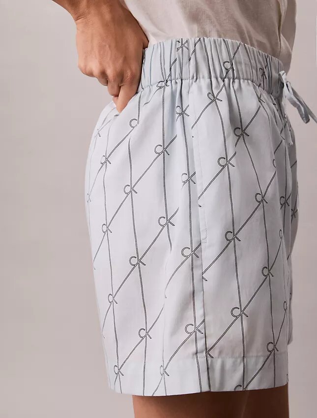 Bedruckte Shorts aus Baumwollpopeline Bedruckte Shorts aus Baumwollpopeline