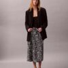 Bedruckter Midi-Rock aus Satin Bedruckter Midi-Rock aus Satin