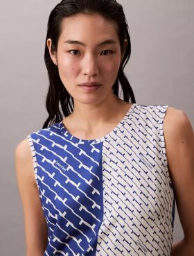Bedrucktes Midi-Kleid aus Viskose-Twill