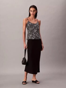 Bedrucktes Satin-Top