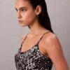 Bedrucktes Satin-Top