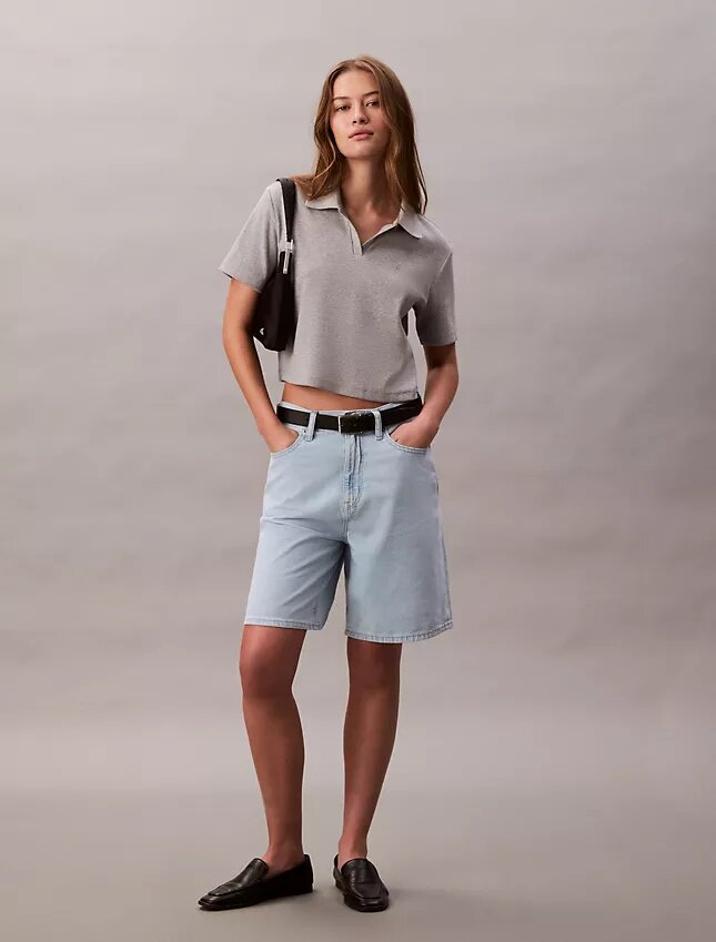 Bermuda-Shorts aus Leinenmischung im Relaxed-Denim-Stil Bermuda-Shorts aus Leinenmischung im Relaxed-Denim-Stil