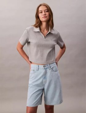 Bermuda-Shorts aus Leinenmischung im Relaxed-Denim-Stil