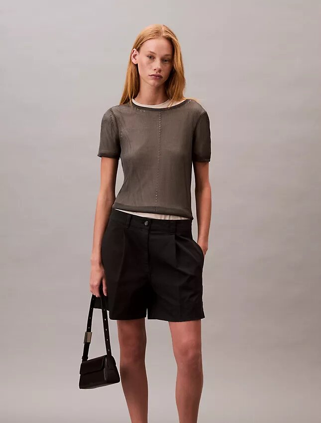 Bermudashorts aus Cotton Stretch-Twill mit Falten Bermudashorts aus Cotton Stretch-Twill mit Falten