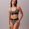 Bikini mit hoher Taille aus Microfiber-Stretch mit grafischem Monogram