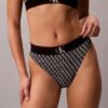 Bikini mit hoher Taille aus Microfiber-Stretch mit grafischem Monogram