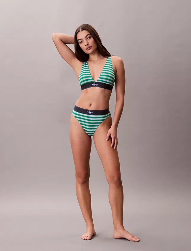Bikini mit hoher Taille aus Microfiber-Stretch mit grafischem Monogram Bikini mit hoher Taille aus Microfiber-Stretch mit grafischem Monogram