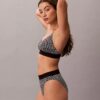 Bikini mit hoher Taille aus Microfiber-Stretch mit grafischem Monogram