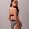 Bikini mit hoher Taille aus Microfiber-Stretch mit grafischem Monogram