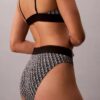 Bikini mit hoher Taille aus Microfiber-Stretch mit grafischem Monogram