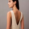 Bouclé-Rippen-Midi-Kleid ohne Ärmel Bouclé-Rippen-Midi-Kleid ohne Ärmel