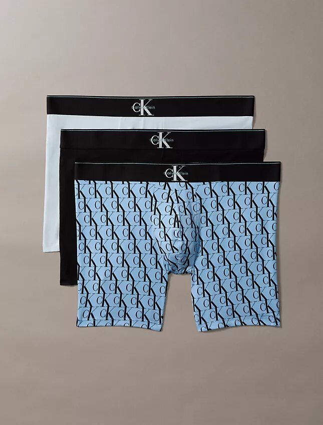 Boxer Briefs aus Cotton Stretch mit Monogram-Grafik, 3er-Pack Boxer Briefs aus Cotton Stretch mit Monogram-Grafik, 3er-Pack