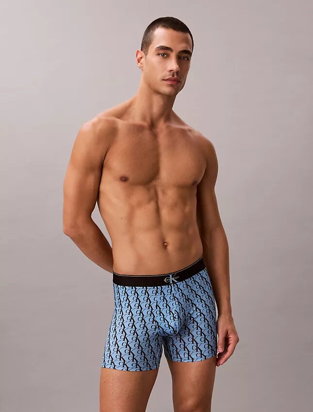 Boxer Briefs aus Mikrofaser mit Stretch und grafischem Monogram Boxer Briefs aus Mikrofaser mit Stretch und grafischem Monogram
