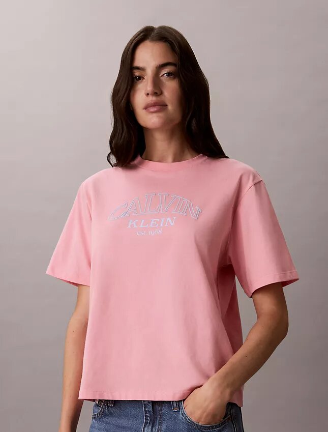 Boxy-T-Shirt mit Bogen-Logo-Grafik Boxy-T-Shirt mit Bogen-Logo-Grafik
