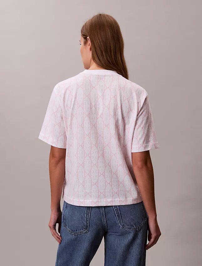 Boxy-T-Shirt mit durchgehendem Monogram Boxy-T-Shirt mit durchgehendem Monogram