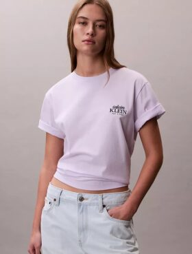 Boxy-T-Shirt mit gesticktem Logo Boxy-T-Shirt mit gesticktem Logo